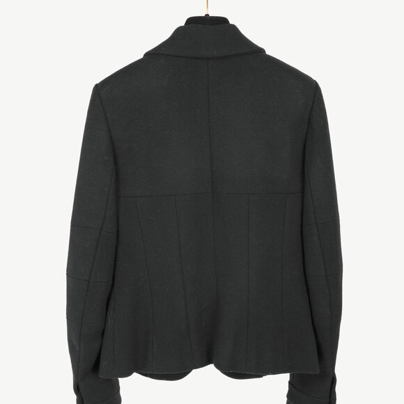 Chanel Black Wool-Blend Panelled Buttoned-Chain Blazer - Picture 2 of 12